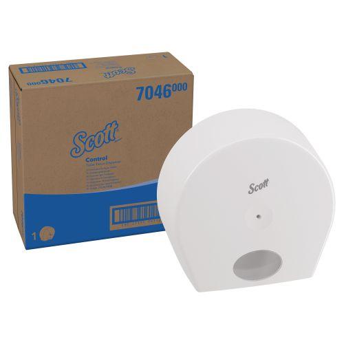 7046 Zásobník na toaletný papier - centrálny odvin / biely / Jumbo
